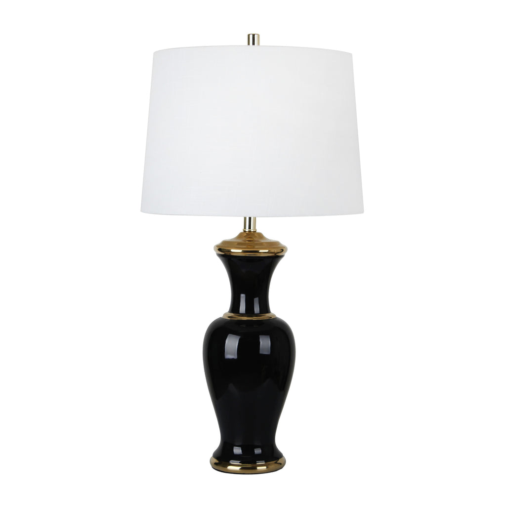 Ceramic 33" Table Lamp, Black - ReeceFurniture.com