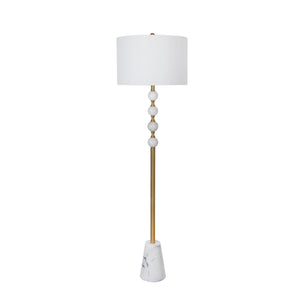 Marble 65" 3 Ball Cone Base Floor Lamp, Whte - ReeceFurniture.com