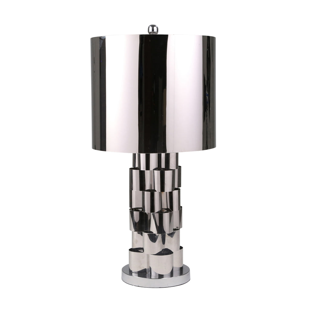 Metal 30" Abstract Table Lamp,Silver - ReeceFurniture.com