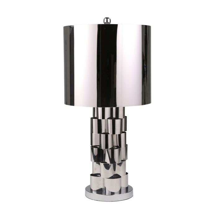 Metal 30" Abstract Table Lamp,Silver