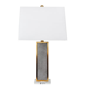 Metal 29" Table Lamp On Crystal Base, Gray - ReeceFurniture.com