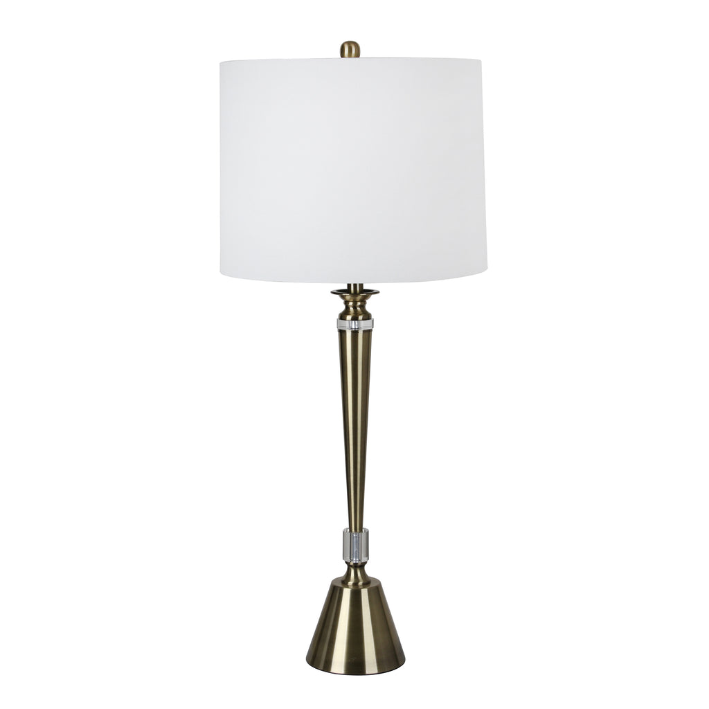 Metal 36" Table Lamp, Brushed Brass - ReeceFurniture.com