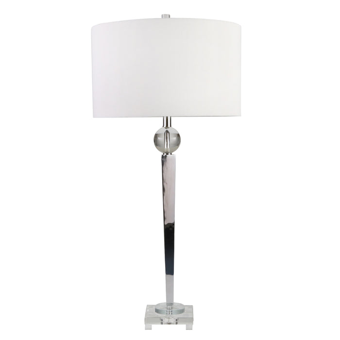 Metal / Crystal 35" Table Lamp, Silver