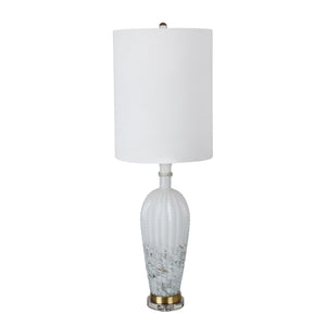 Ceramic, 43" Table Lamp W/Crystal Base, White - ReeceFurniture.com