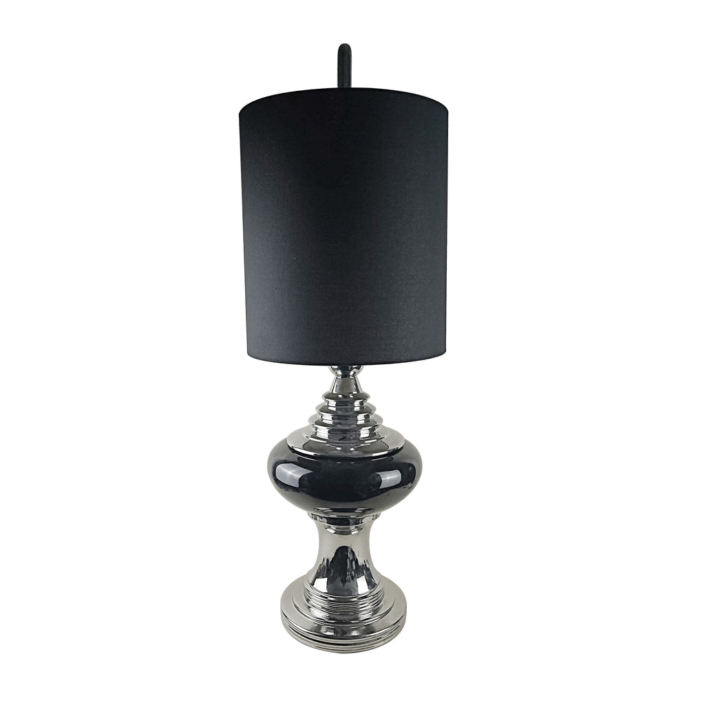 Ceramic 48" Urn Table Lamp, Black - ReeceFurniture.com