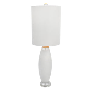 Ceramic, 43" Table Lamp W/Crystall Base, Off White - ReeceFurniture.com
