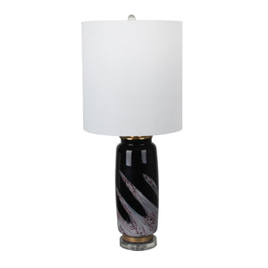 Glass 36" Table Lamp, Black Mix - ReeceFurniture.com