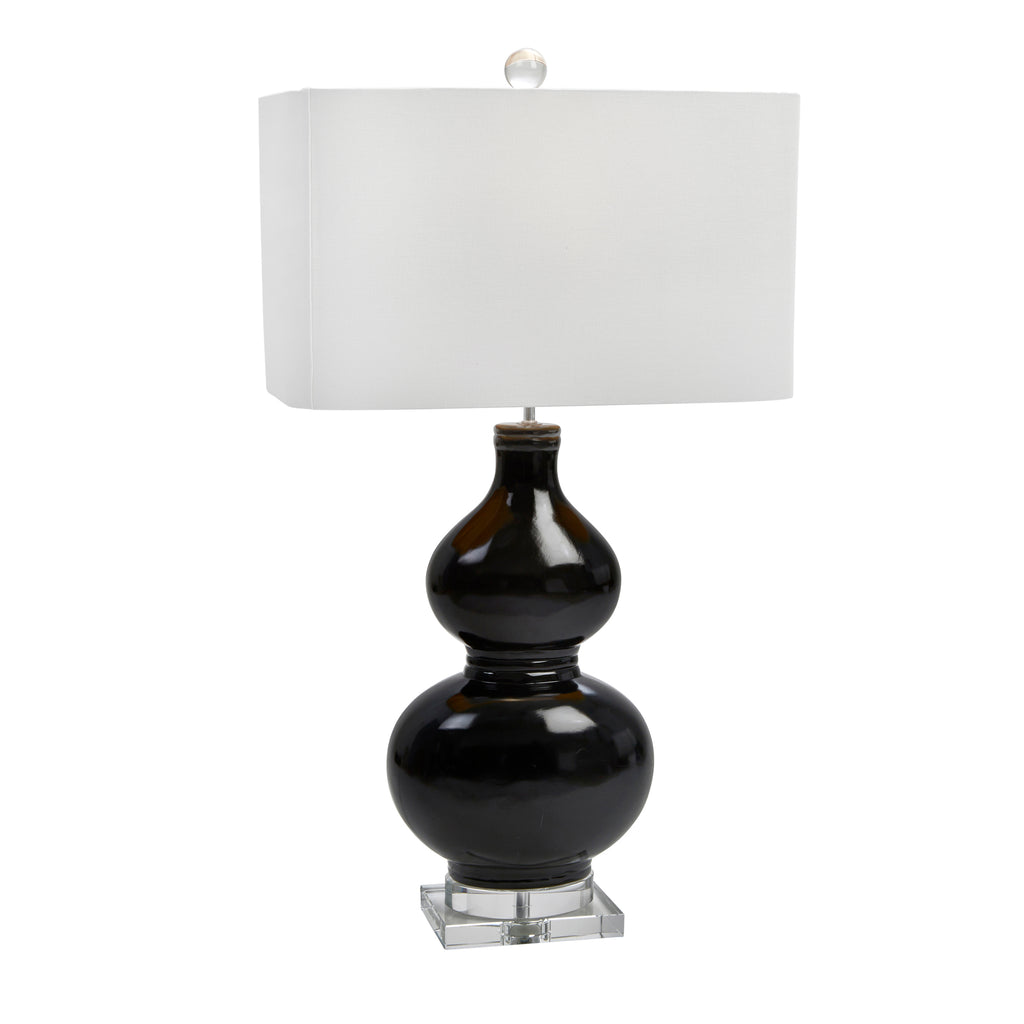 Ceramic 33" Table Lamp W/Crystal Base, Black - ReeceFurniture.com