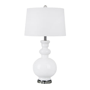 Glass 32" Table Lamp, White - ReeceFurniture.com