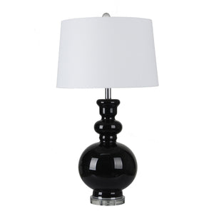 Glass 32" Table Lamp, Black - ReeceFurniture.com