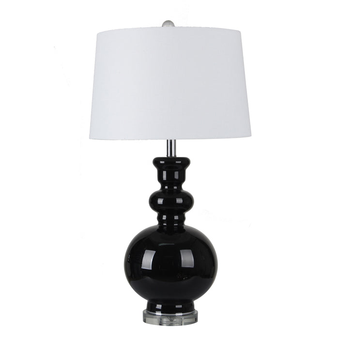 Glass 32" Table Lamp, Black