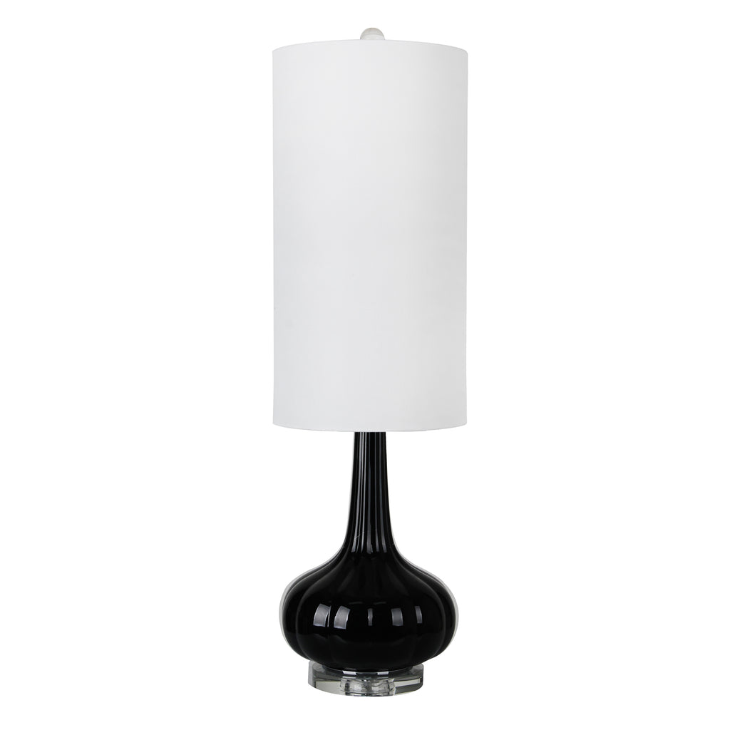 Glass 36" Genie Table Lamp, Black - ReeceFurniture.com