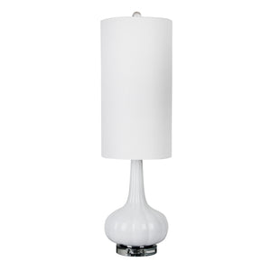 Glass 36" Genie Table Lamp, White - ReeceFurniture.com