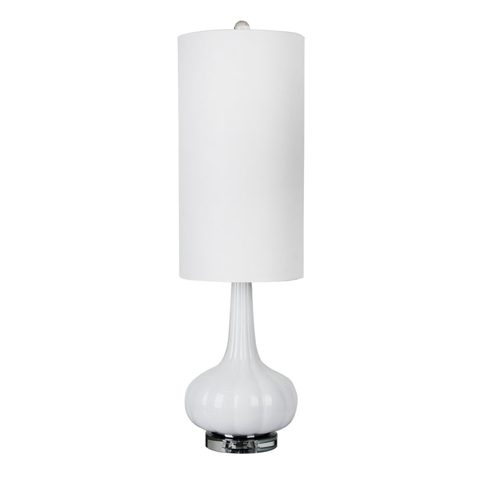 Glass 36" Genie Table Lamp, White