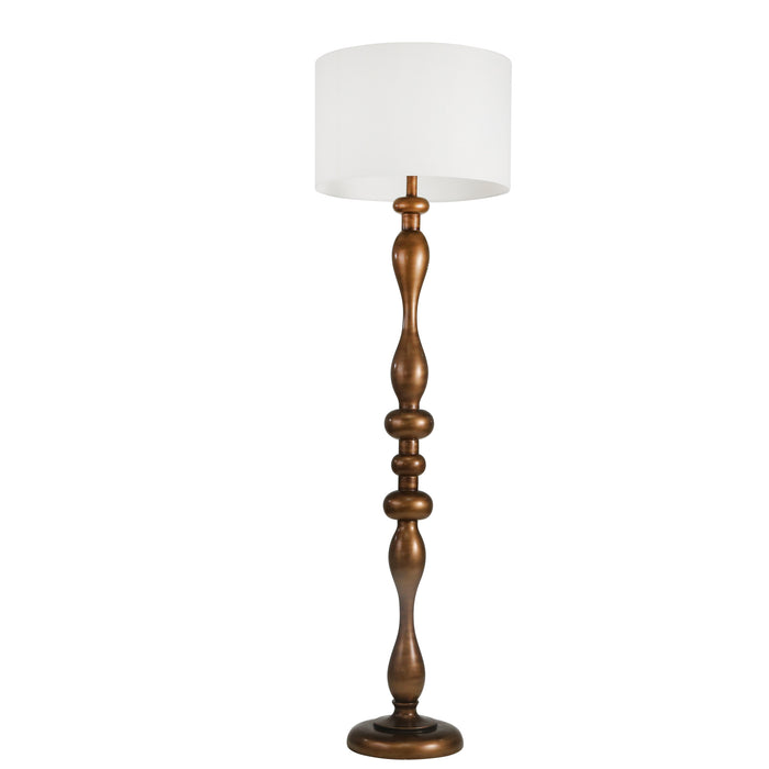 Resin 65" Turned Look Floor Lamp, Copper - Kd