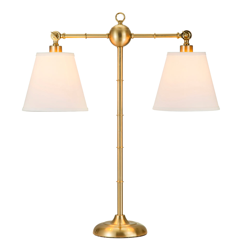 Metal 31" Library Twin Shade Atble Lamp, Gold - Kd - ReeceFurniture.com