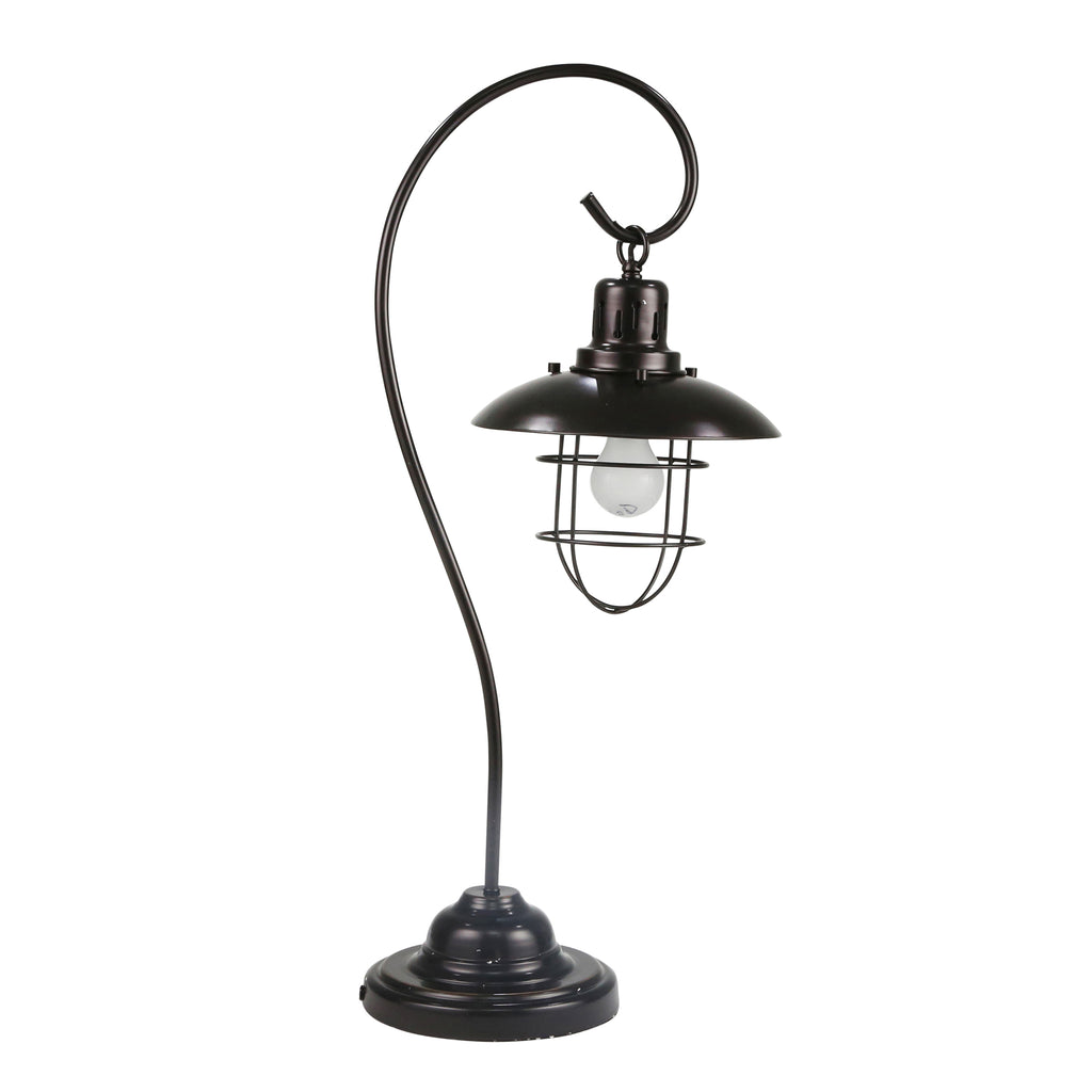 Metal 30" Shepherds Hook Tablelamp, Black - ReeceFurniture.com