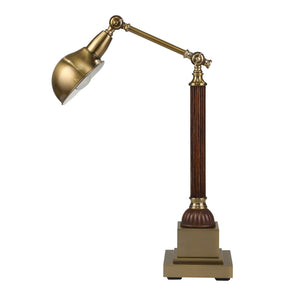 Metal 27" Pivot Arm Table Lamp, Brown - Kd - ReeceFurniture.com
