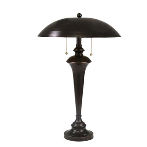 Metal 27" Dome Shade Table Lamp, Black - ReeceFurniture.com