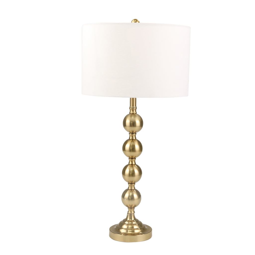 Metal 33" Ball Stem Table Lamp, Gold - ReeceFurniture.com