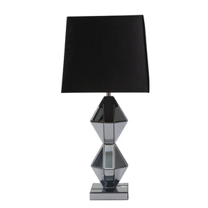 Mirrored 33" Geometric Table Lamp, Black - ReeceFurniture.com