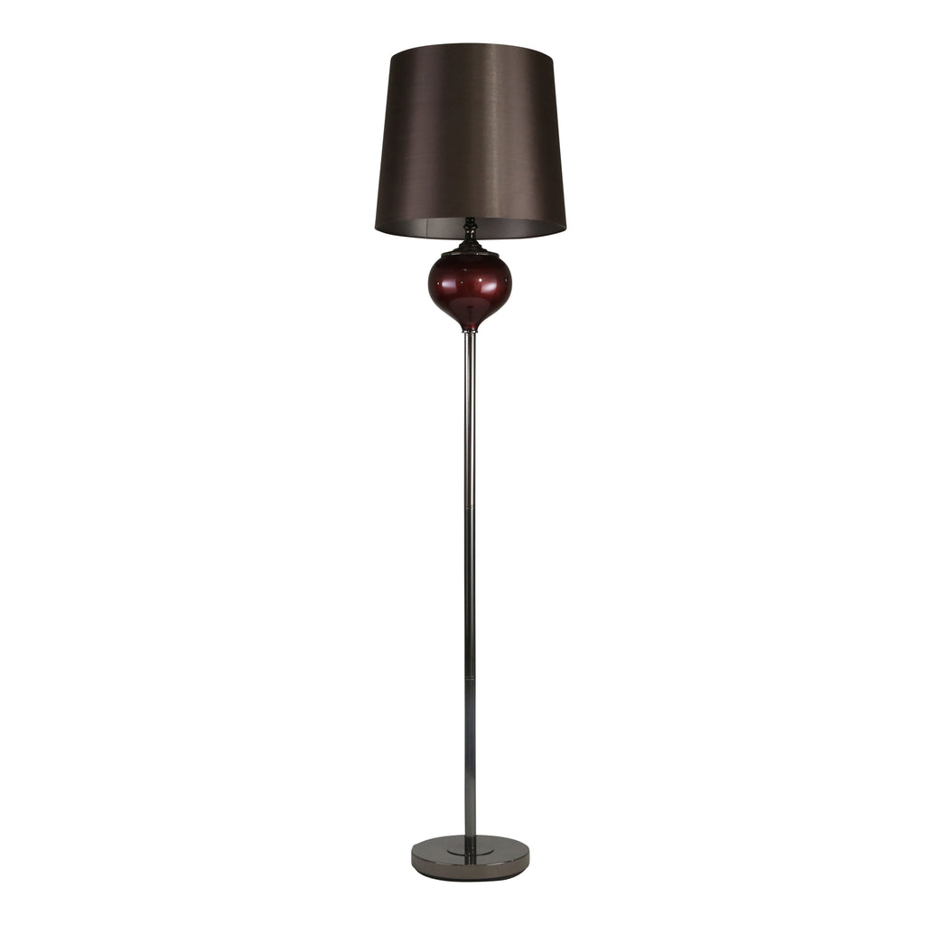 Glass Ball 68" Floor Lamp, Burgundy - ReeceFurniture.com