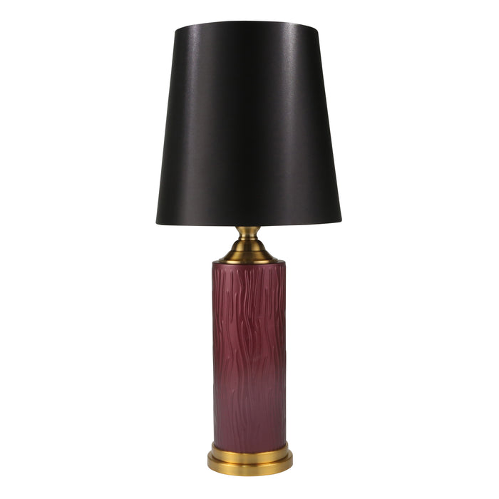 Glass 35" Cylinder Table Lamp,Matt Red