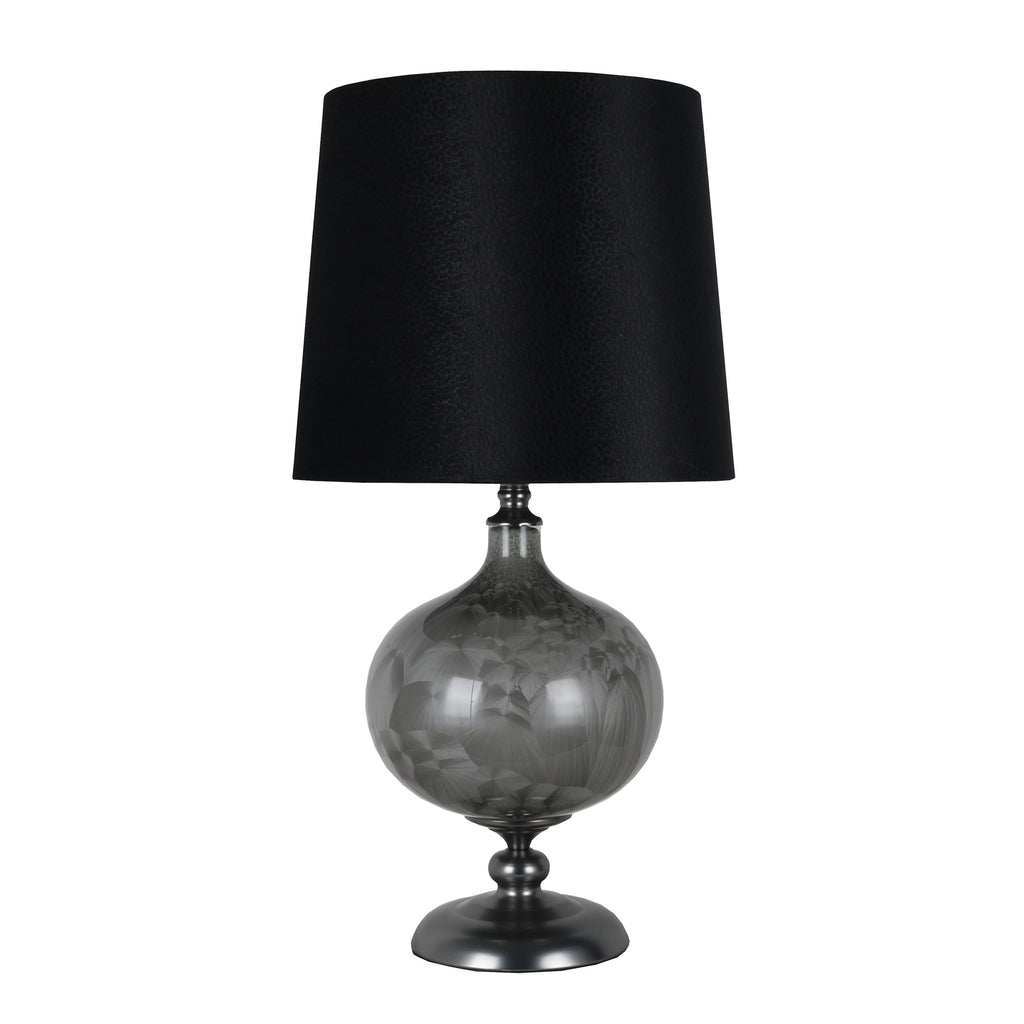Glass 31" Round Table Lamp, Transparent Gray - ReeceFurniture.com