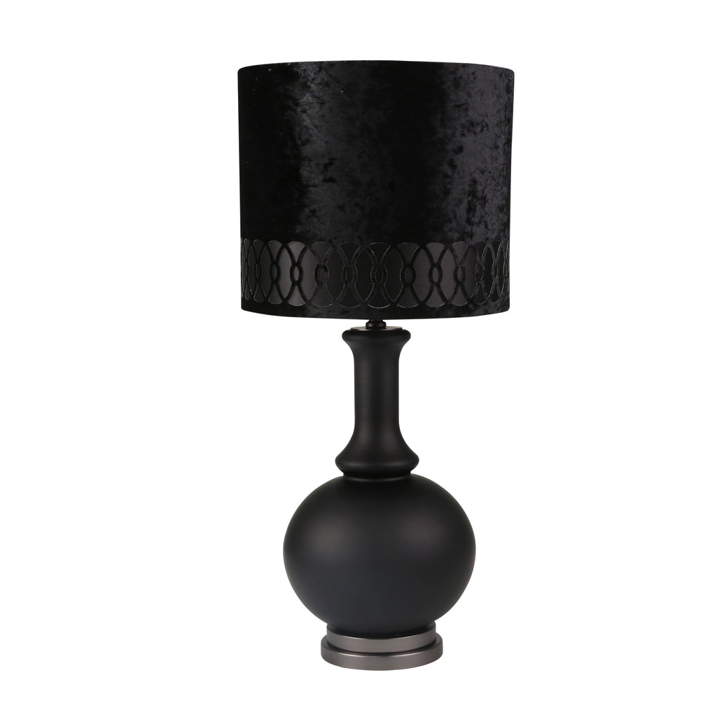 Glass 33" Genie Lamp, Matt Black - ReeceFurniture.com