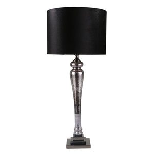 Glass 37" Pillar Table Lamp, Murcury Black - ReeceFurniture.com