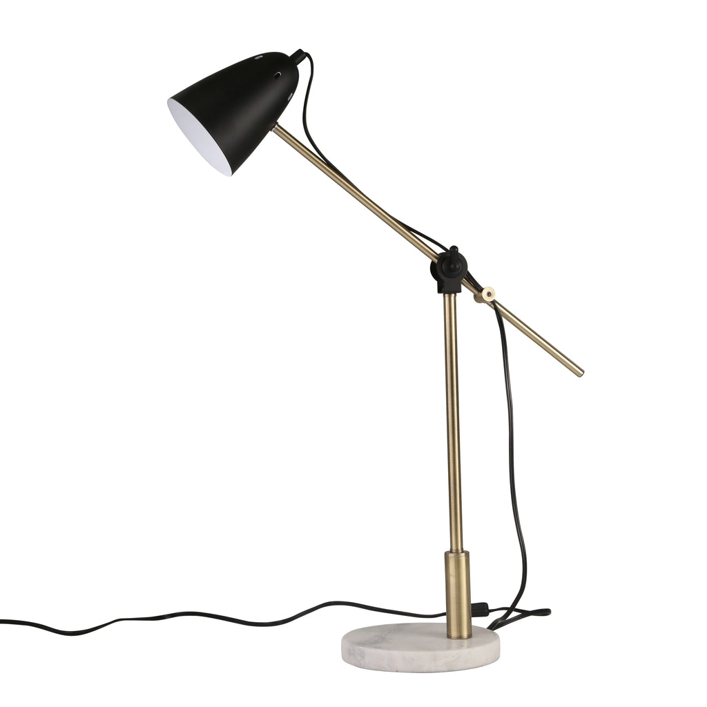 Metal 31" Table Lamp W/ Marblebase, Gold - ReeceFurniture.com