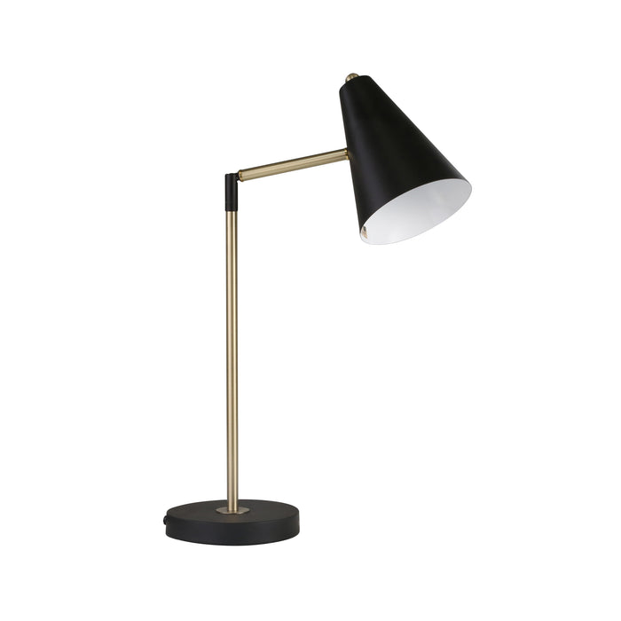 Metal 25" Cone Shade Desk Lamp, Black