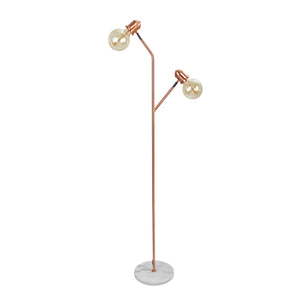 Metal 63" Dual Globe Floor Lamp, Copper - ReeceFurniture.com