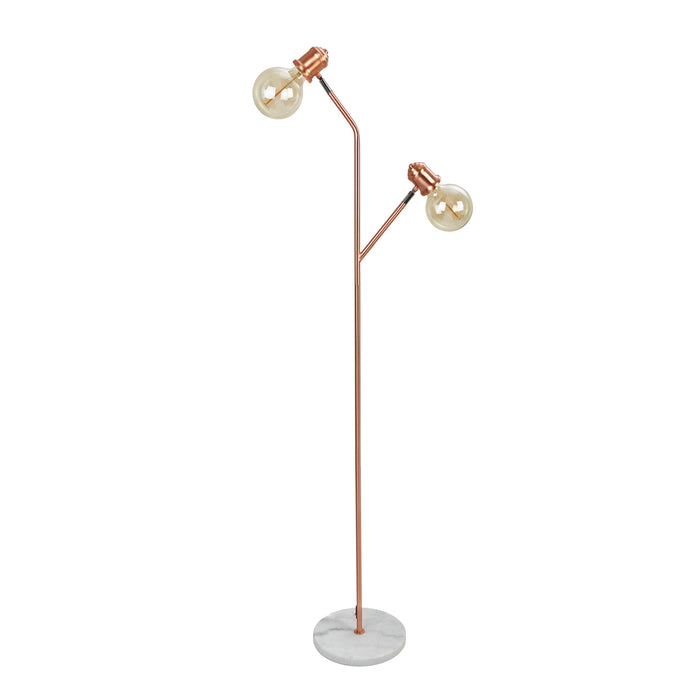 Metal 63" Dual Globe Floor Lamp, Copper