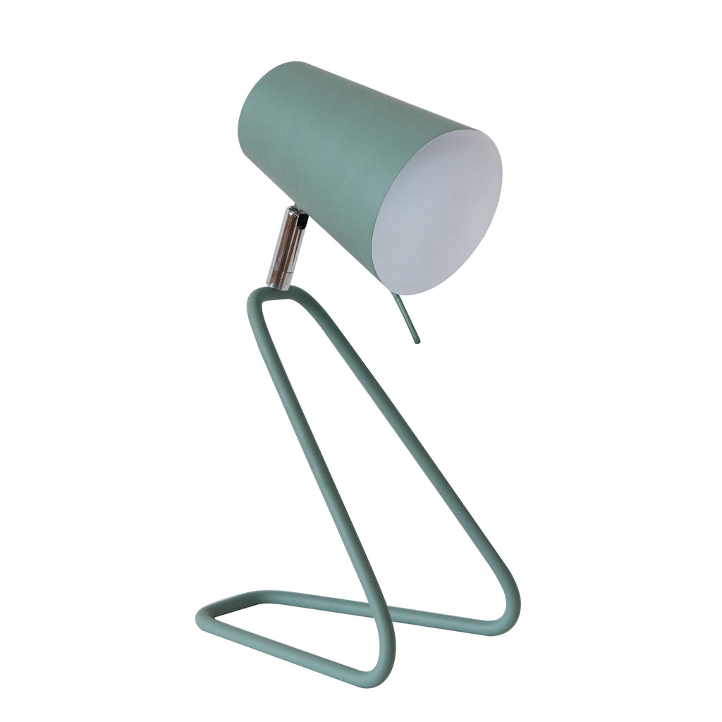 Metal 12" Kneeling Table Lamp,Gray Green - ReeceFurniture.com