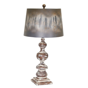 Resin 31" Tiered Table Lamp, Antique Black - ReeceFurniture.com