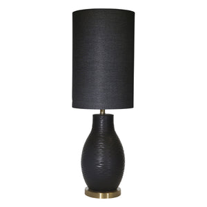 Ceramic 35" Swirl Base Table Lamp, Black - ReeceFurniture.com