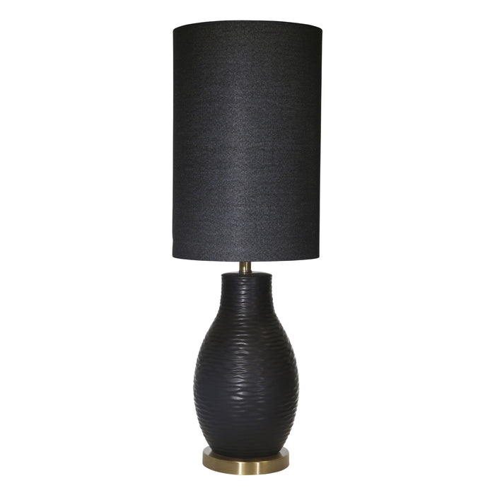 Ceramic 35" Swirl Base Table Lamp, Black