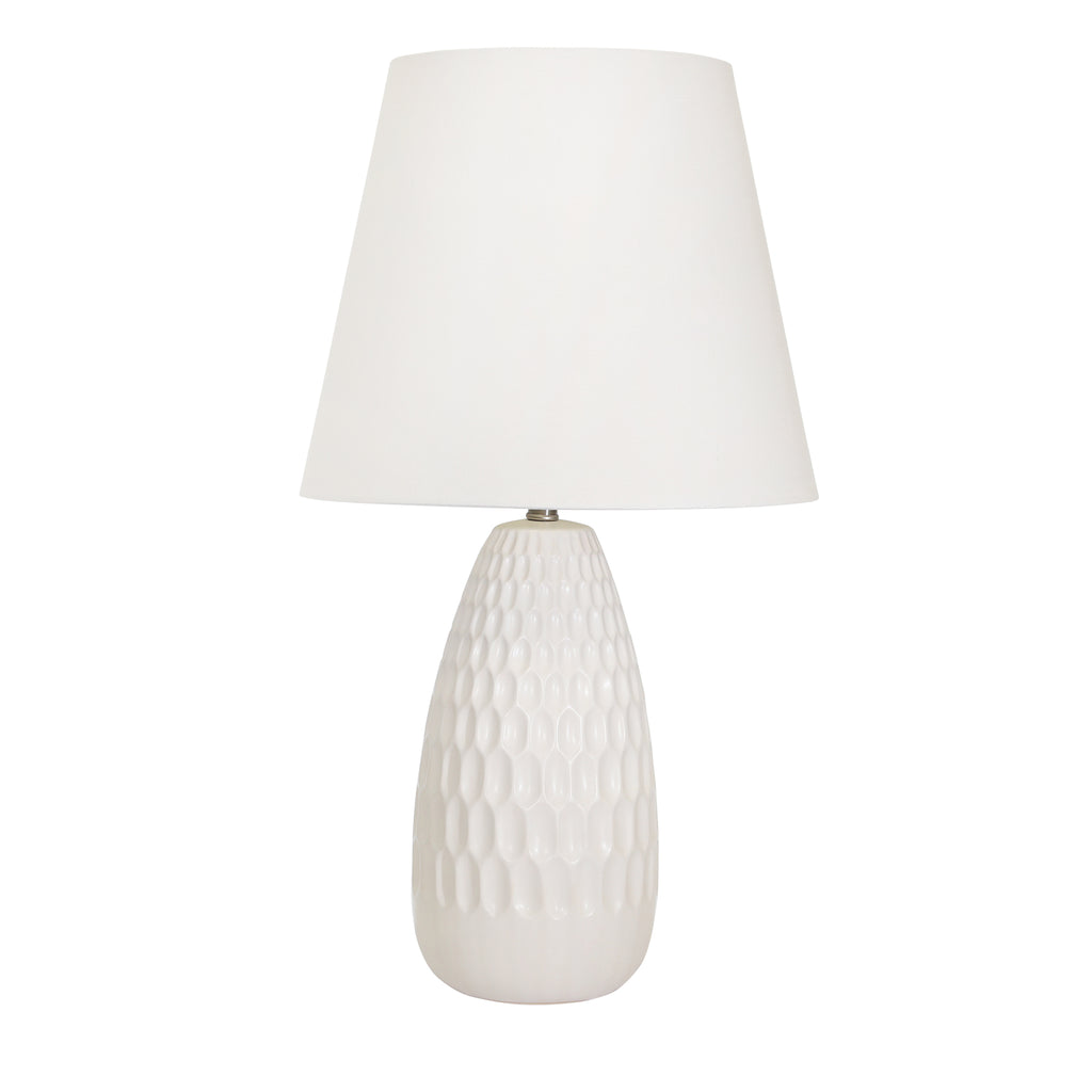 Ceramic 32" Acorn Table Lamp, Beige - ReeceFurniture.com