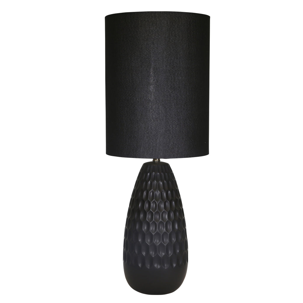 Ceramic 32" Acorn Table Lamp, Black - ReeceFurniture.com