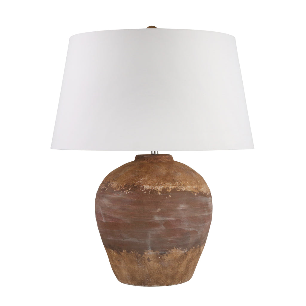 Ceramic 28" Urn Table Lamp, Brown - ReeceFurniture.com