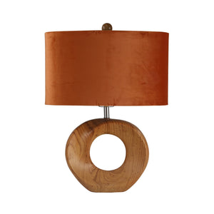 Ceramic 22" Wood Look Table Lamp, Brown - ReeceFurniture.com