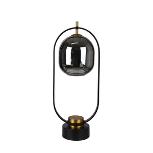 Metal 25" Dome Shade Table Lamp, Black - ReeceFurniture.com