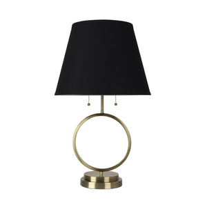 Metal 28" Circle Table Lamp, Gold - ReeceFurniture.com