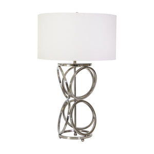 Metal 21" Loops Table Lamp, Silver - ReeceFurniture.com