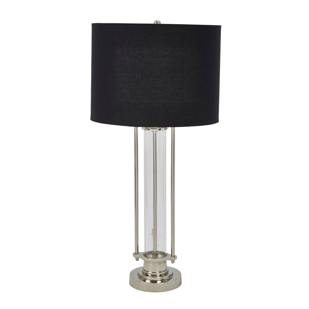 Aluminum 25" Industrial Tabe Lamp, Silver - ReeceFurniture.com