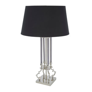 Brass 36" Twin Colum Table Lamp, Silver - ReeceFurniture.com
