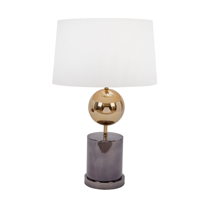 Marble Base 24" Table Lamp W/Metal Ball, Gold