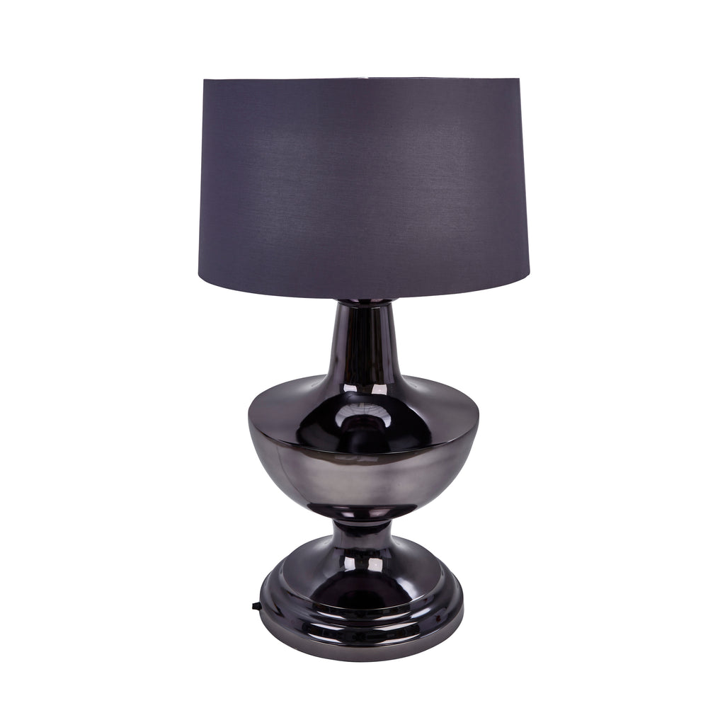 Stainless Steel 33" Table Lamp, Silver - ReeceFurniture.com