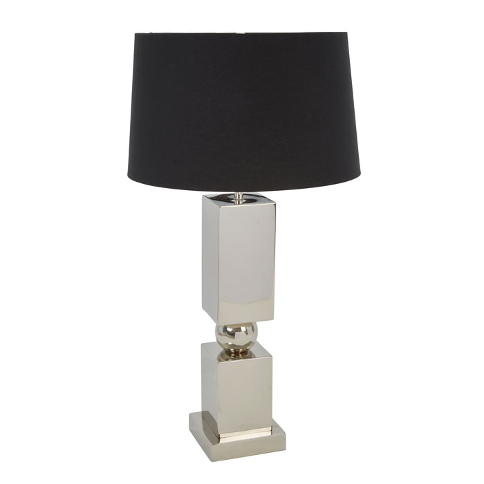 Stainless Steel 28" Geomtetrictable Lamp, Silver
